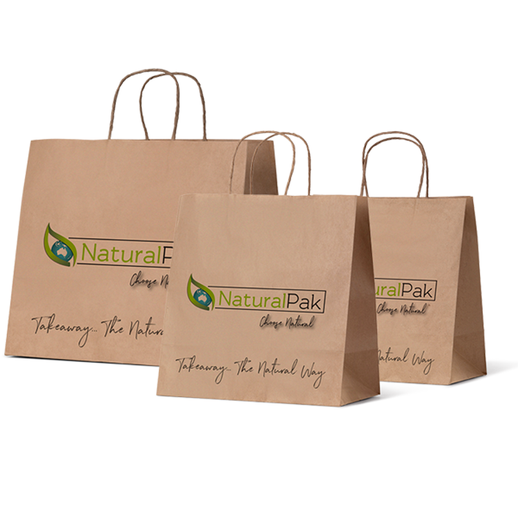 Picture of NaturalPak Brand - Brown Kraft Paper Takeaway Bags