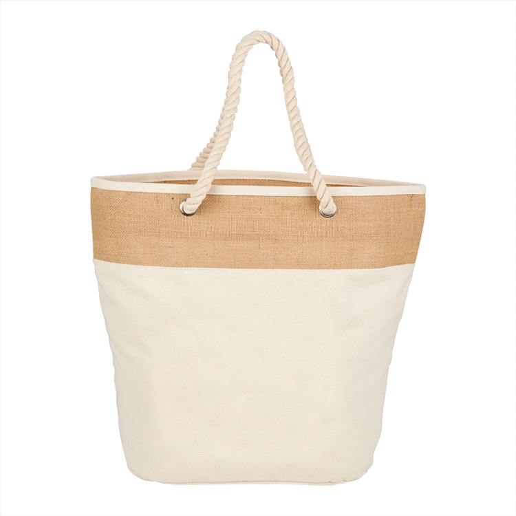 Picture of Jute Accent 12oz Cotton Canvas Rope Tote
