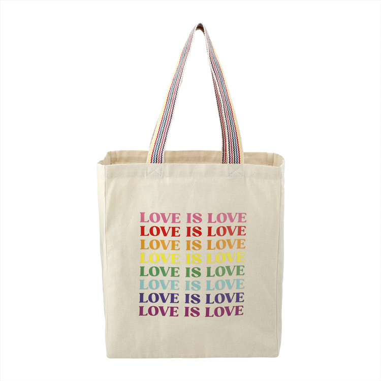 Picture of Rainbow Recycled 8oz Cotton Grocery Tote
