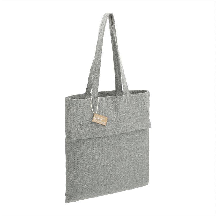 Picture of Recycled Cotton Herringbone Tote w/Zip Pocket