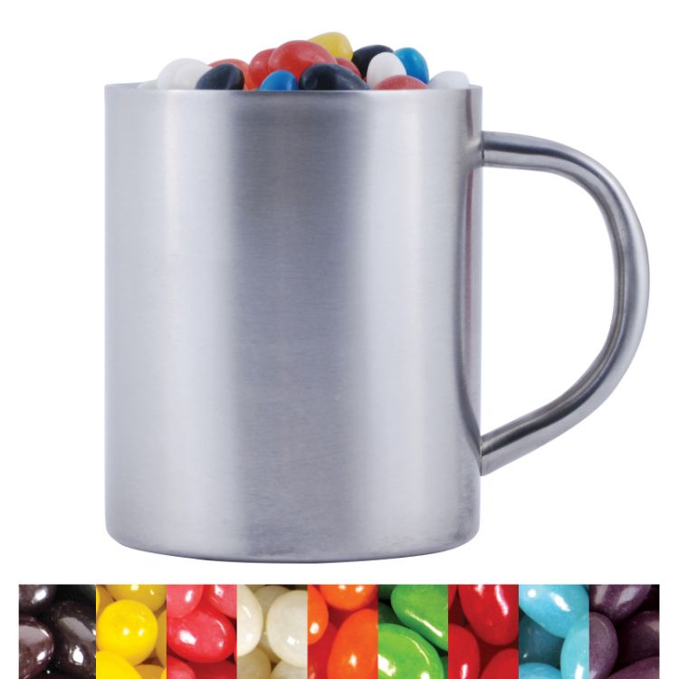 Picture of Assorted Colour Mini Jelly Beans in Java Mug 