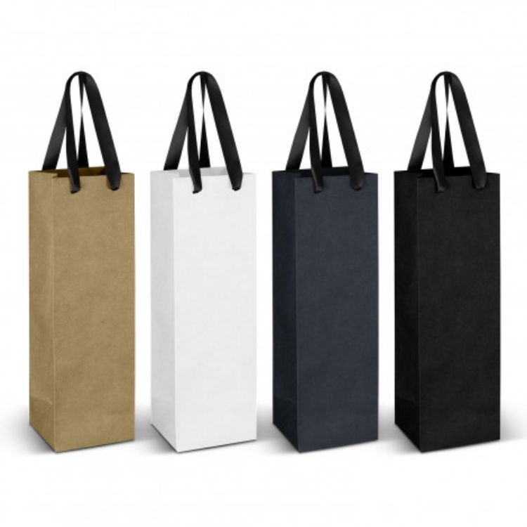 Picture of Wine Ribbon Handle Paper Bag