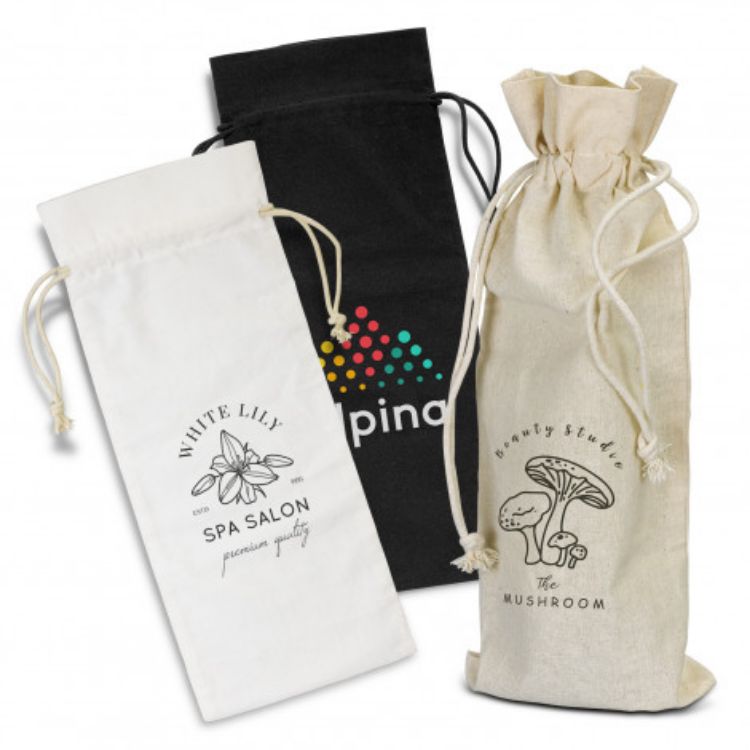 Picture of Cotton Wine Drawstring Bag