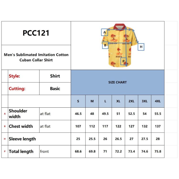 Picture of Men's Sublimated Imitation Cotton Cuban Collar Shirt