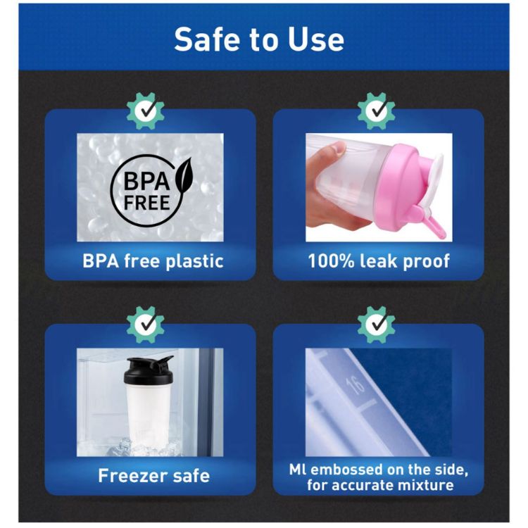 Picture of BPA Free Fitness Shaker Bottle with Loop 400ml
