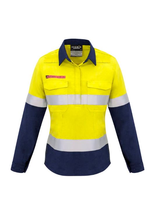 Picture of Womens FR Closed Front Hooped Taped Spliced Shirt