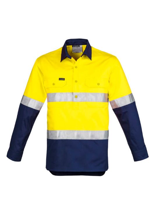 Picture of Mens Closed Front Long Sleeve Shirt - Hoop Taped