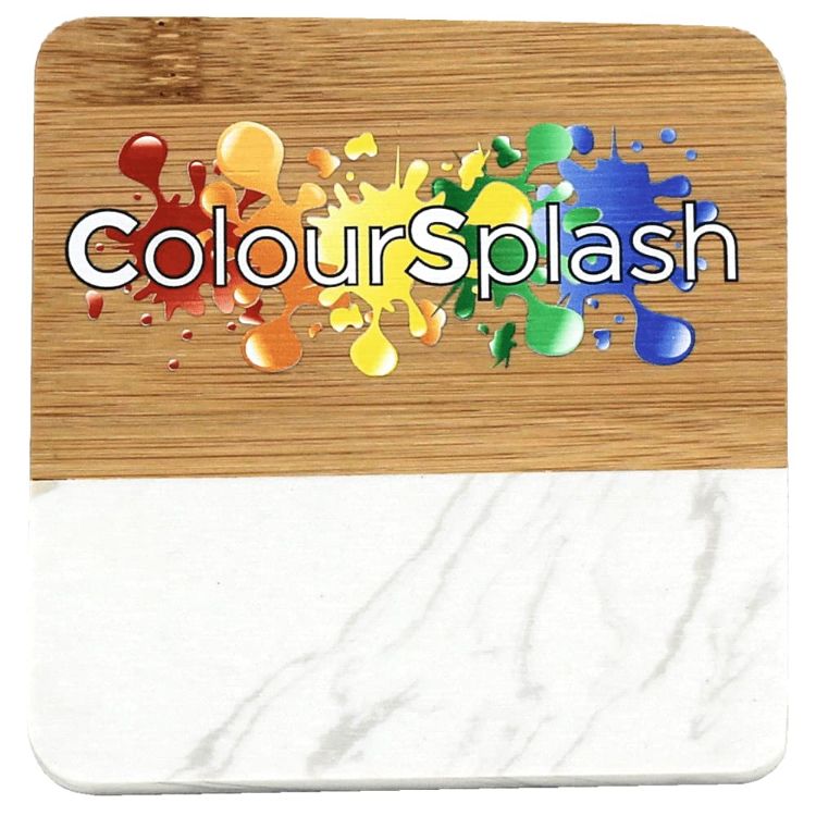 Picture of Marble & Bamboo Coaster