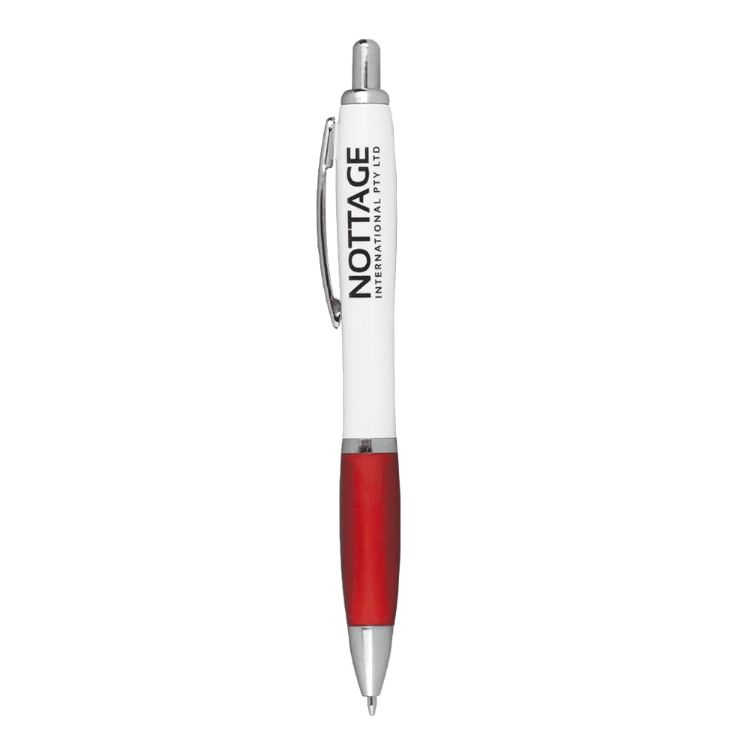 Picture of Nash Ballpoint Pen w/ White Barrel & Coloured Grip
