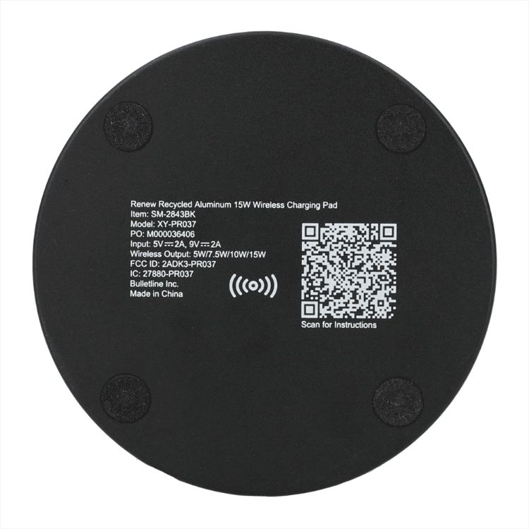 Picture of Renew Recycled Aluminium 15W Wireless Charging Pad