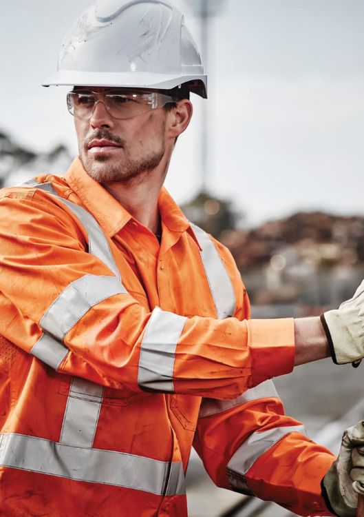 Picture of Mens Hi Vis X Back Taped Long Sleeve Shirt