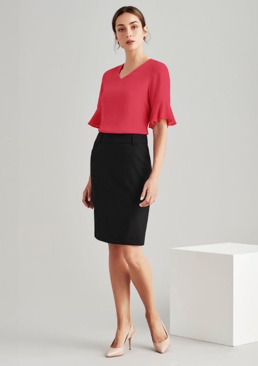 Picture of Womens Comfort Wool Stretch Multi-Pleat Skirt