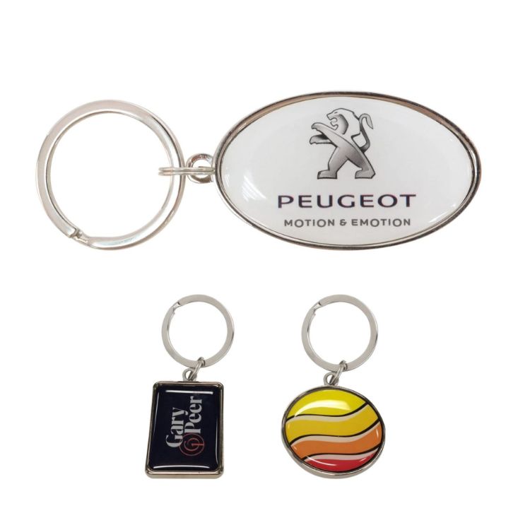 Picture of Custom Shaped Metal Epoxy Domed Keyring