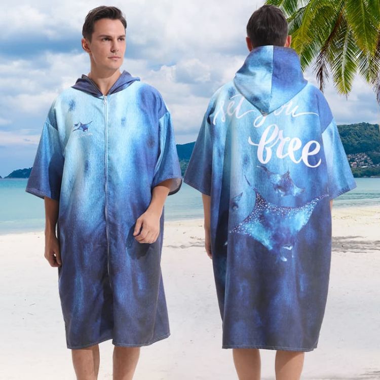 Picture of 100%Microfibre Sublimation Hooded Change Towel with Zip