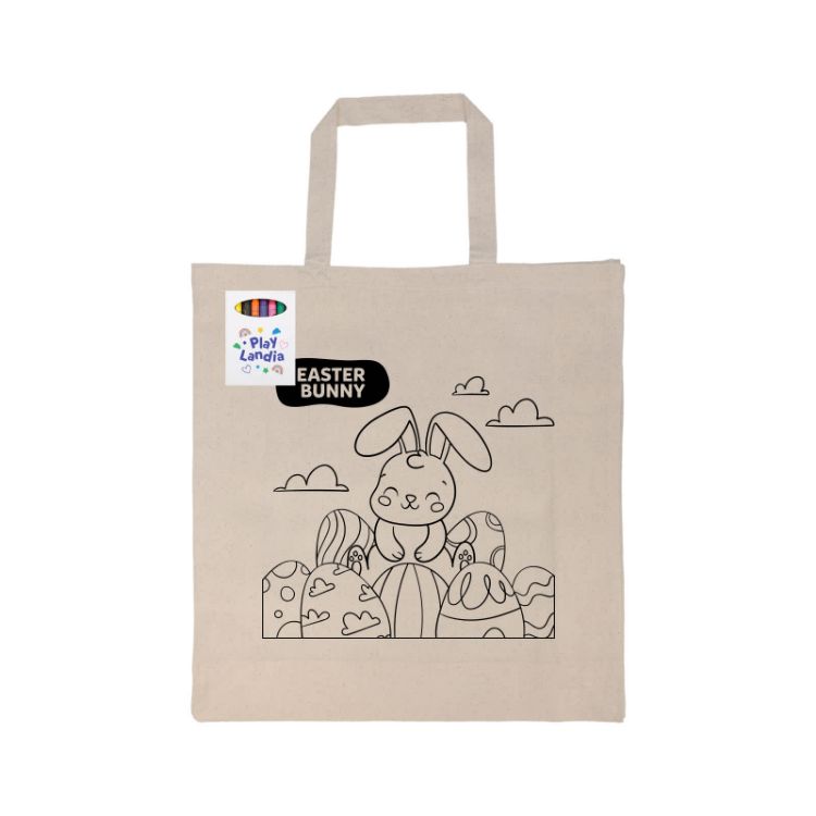 Picture of Colouring Short Handle Calico Bag & Crayons