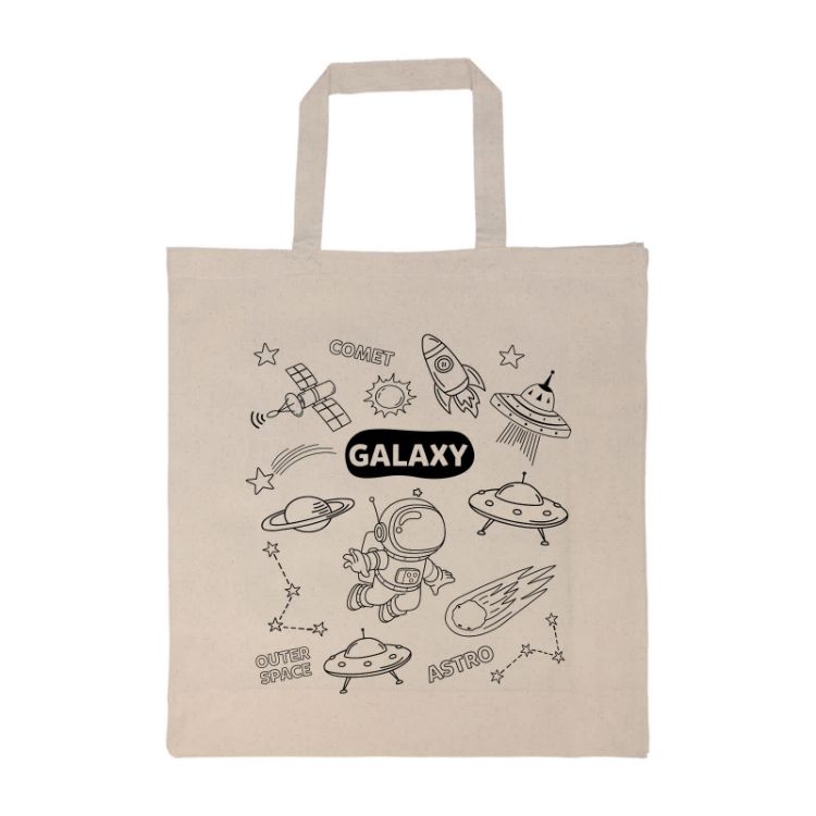 Picture of Colouring Short Handle Calico Bag & Crayons