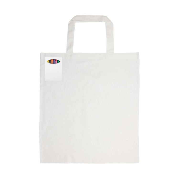 Picture of Colouring Short Handle Cotton Bag & Crayons