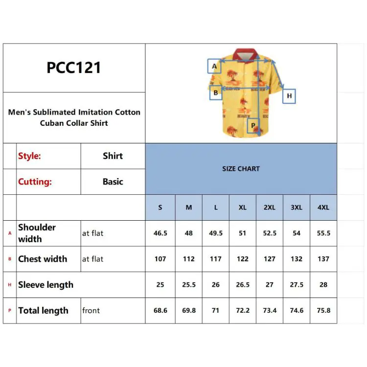 Picture of Men's Sublimated Imitation Cotton Cuban Collar Shirt
