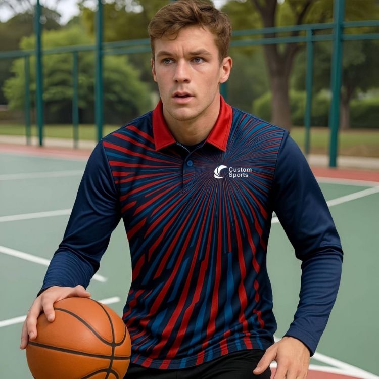 Picture of 100% Poly Micro Mesh Sublimated Sport Long Sleeves POLO