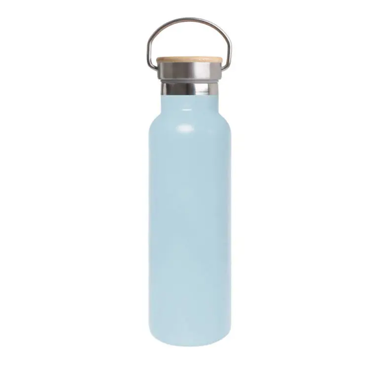Picture of 600ml Double Wall Vacuum Bottle with Bamboo Lid