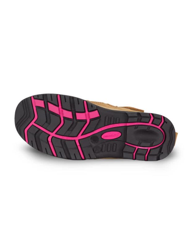 Picture of JB's Ladies Atrax Zip Safety Boot Wheat/Pink