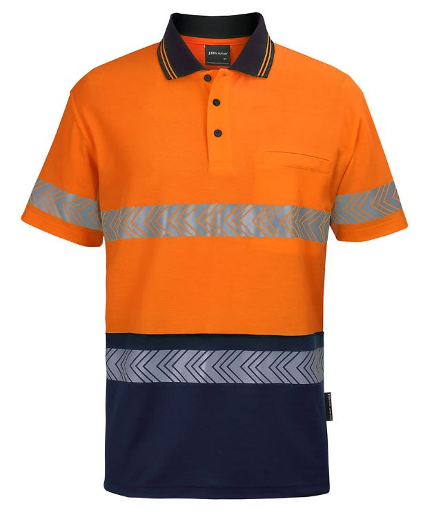 Picture of JB's Hv S/S D+N C/Back Segmented Tape Polo Lime/Navy