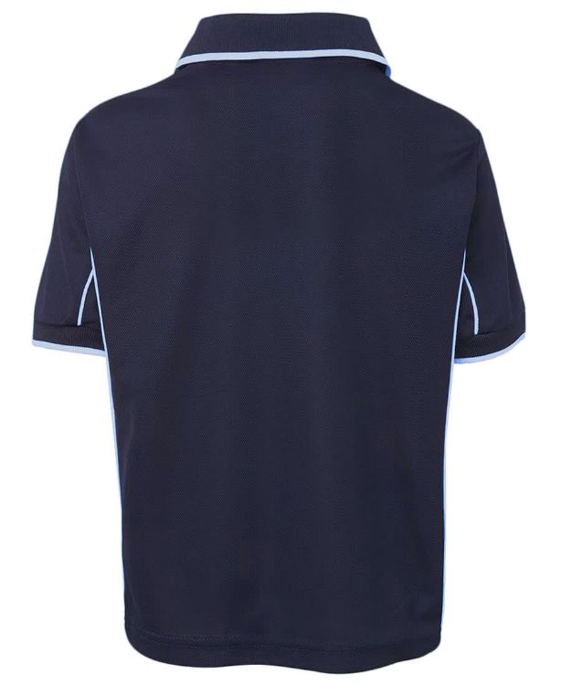 Picture of Podium Kids S/S Piping Polo Navy/White