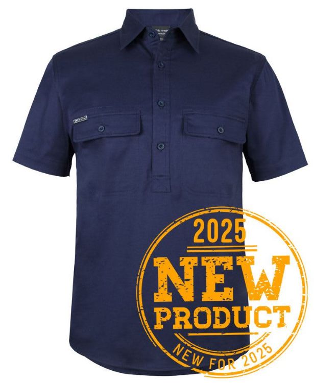 Picture of JB's S/S 150 G Stretch Close Front Work Shirt Navy