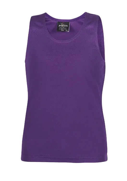 Picture of Podium Kids Poly Singlet Black