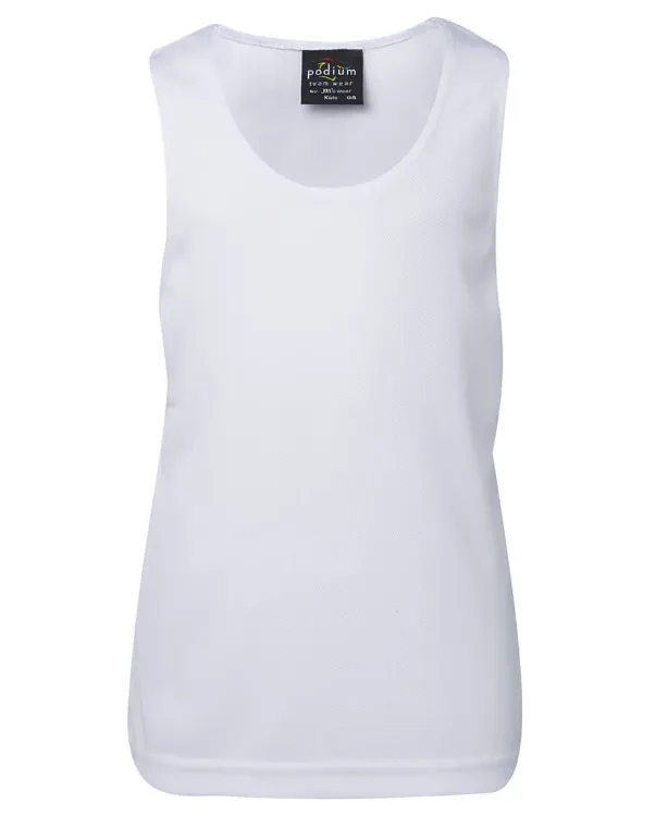 Picture of Podium Kids Poly Singlet Black