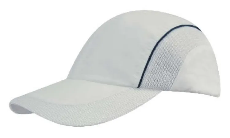 Picture of Spring Woven Fabric Cap with Mesh to Side Panels and Peak