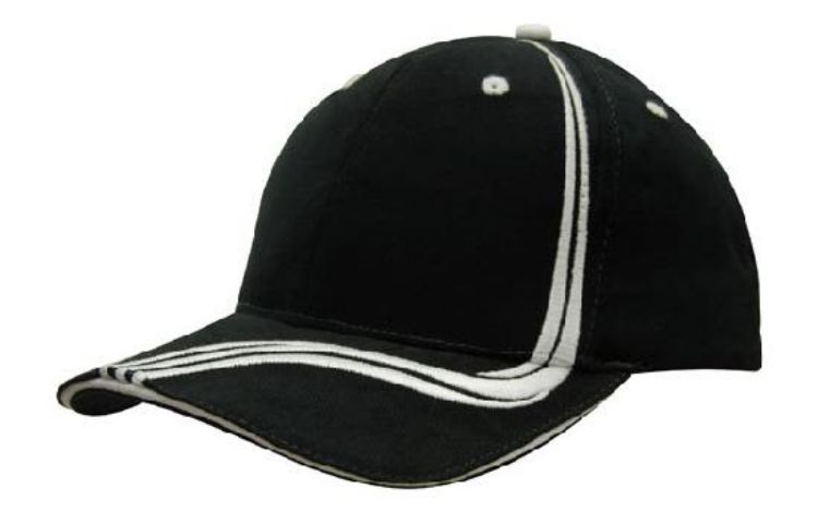 Picture of Brushed Heavy Cotton Cap with Waving Stripes on Crown & Peak