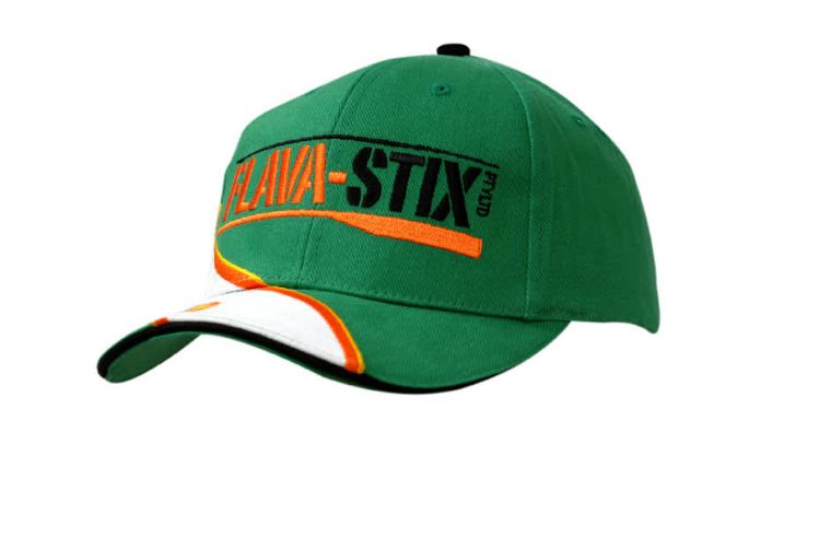 Picture of Brushed Heavy Cotton Cap with Sandwich Trim & Fabric Inserts/Embroidery on Crown & Peak
