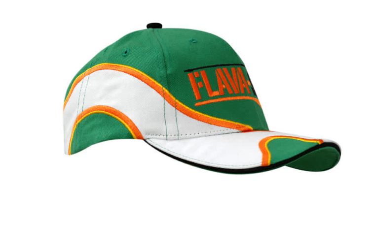 Picture of Brushed Heavy Cotton Cap with Sandwich Trim & Fabric Inserts/Embroidery on Crown & Peak