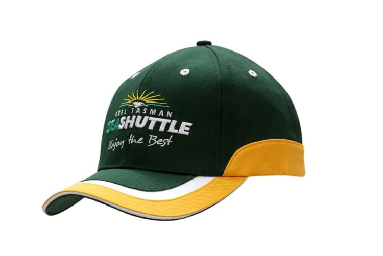 Picture of Deluxe Bull Denim Cotton Twill Cap with Sandwich, Trim on Crown and Trim & Insert on Peak