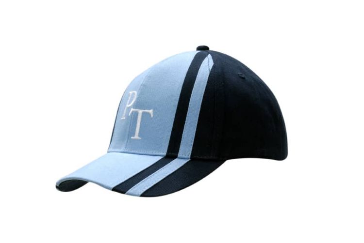 Picture of Brushed Heavy Cotton Cap with Fabric Inserts and Stripes on Crown & Peak