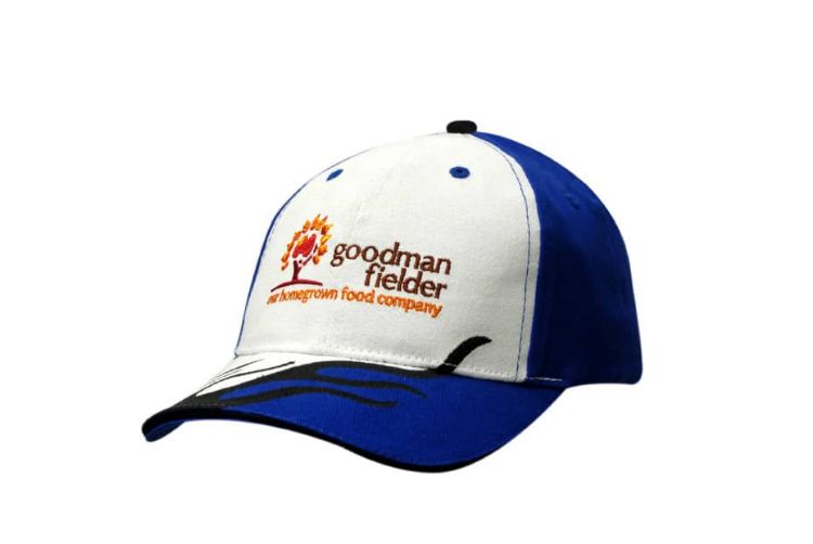 Picture of Brushed Heavy Cotton Cap with Sandwich Trim & Flame Embroidery on Crown & Peak