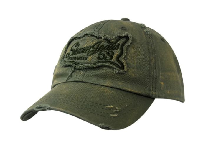 Picture of Spray Washed Chino Twill Cap with Distress Marks on Crown & Peak