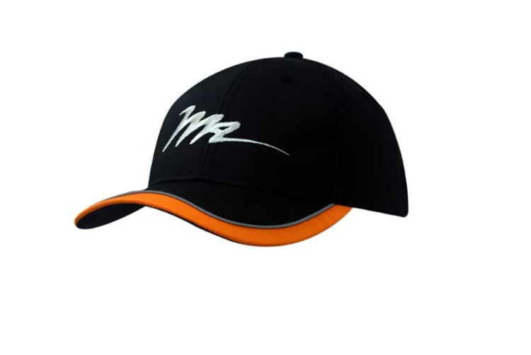 Picture of Canvas Cap with Mesh Lining with Peak Trim & Piping